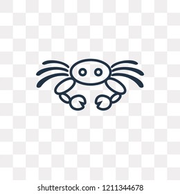 Crab vector outline icon isolated on transparent background, high quality linear Crab transparency concept can be used web and mobile