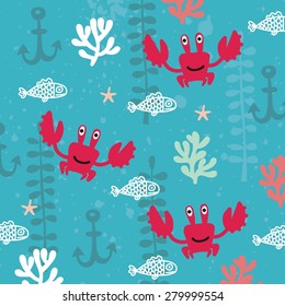 Crab vector pattern design