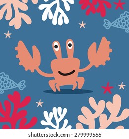 Crab vector pattern design