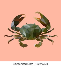 crab vector, polygonal crab, poly art