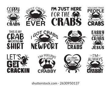 Crab Vector For Print, Crab Clipart, Crab Illustration