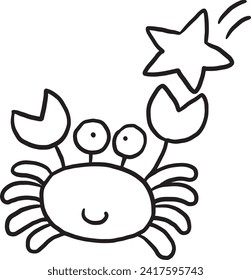 crab vector sea illustration cartoon