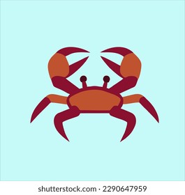 Crab vector for seafood design, crab illustration in carton style for logo