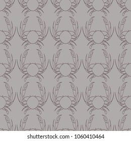 Crab vector seamless pattern