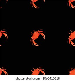 Crab vector seamless pattern