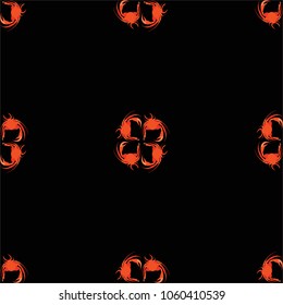 Crab vector seamless pattern