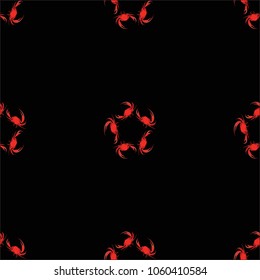Crab vector seamless pattern