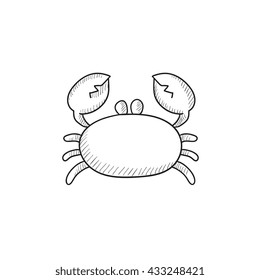 Crab vector sketch icon isolated on background. Hand drawn Crab icon. Crab sketch icon for infographic, website or app.