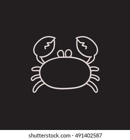 Crab vector sketch icon isolated on background. Hand drawn Crab icon. Crab sketch icon for infographic, website or app.