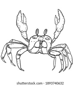Crab-Vektorgrafik-Illustration auf weißem Hintergrund