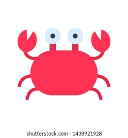 Crab vector, tropical related flat design icon
