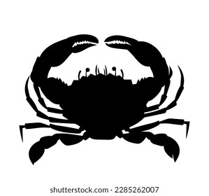 Krabbe vertikale Vektorsilhouette schwarz