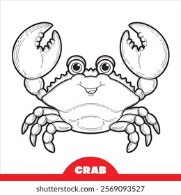Crab vintage line art label illustration vector