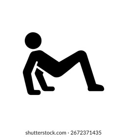 Icono del ejercicio del paseo del cangrejo aislado en el fondo blanco