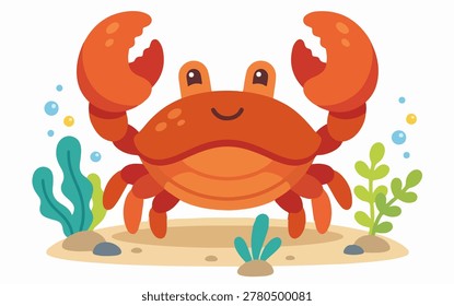 Crab Walking Along Sandy Shore