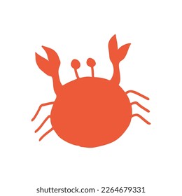 crab Watercolor adorable ocean habits collection. 