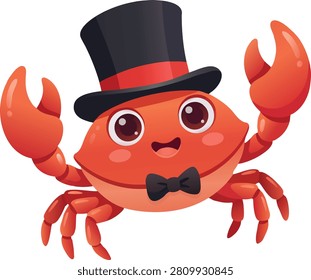 Crab Wearing a Top Hat and Bow Tie Gentleman