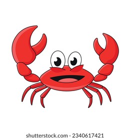 Crab. Wildlife cartoon illustration. Vector drawing