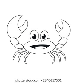 Crab. Wildlife outline illustration. Vector drawing