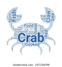 crab word cloud. tag cloud about crab