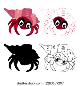 crab worksheet vector design