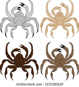 Crab zentangle arts isolated on white background