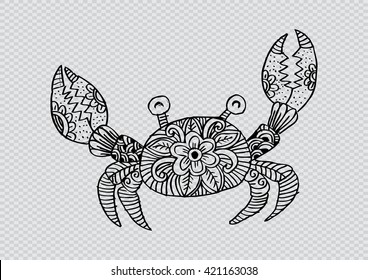 Crab. Zentangle style.