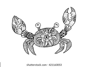 Crab. Zentangle style.