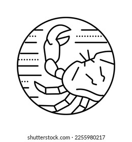 crab zodiac line icon vector. crab zodiac sign. isolated contour symbol black illustration