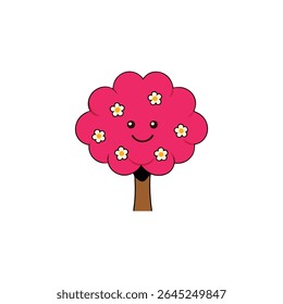 a crabapple tree with red pink blossoms and layere