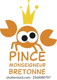 Crabe avec une couronne et ses deux pinces 