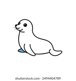 Crabeater seal icon in vector style