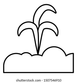 Crabgrass or Grassy Weeds Lawn Care Vector Icons