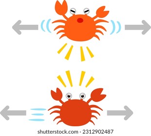 Crabs arguing to follow parallel lines