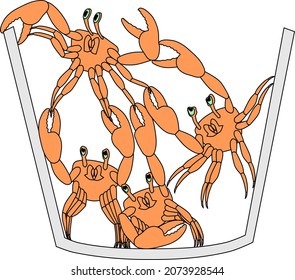 Crabs in a bucket effect svg