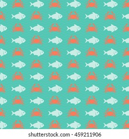 Crabs and fishes pattern