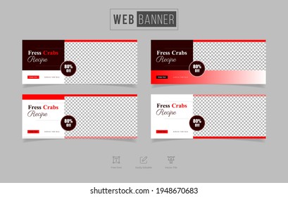 crabs food restaurant web banner template