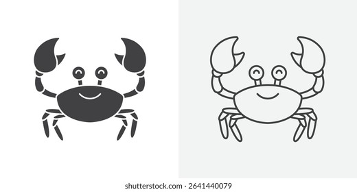 Crabs icon Line graphics illustration