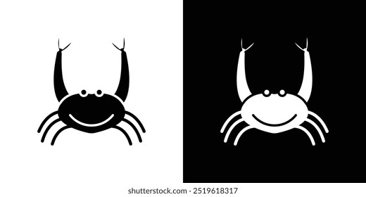 Ícone de caranguejos logotipo linear isolado