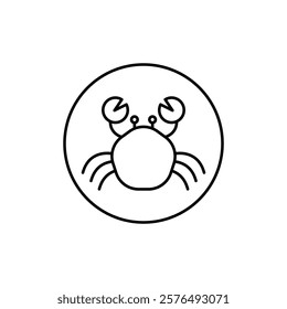 Crabs icon vector outline logo sign