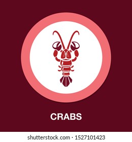 Crabs illustration- sea food - vector seafood
