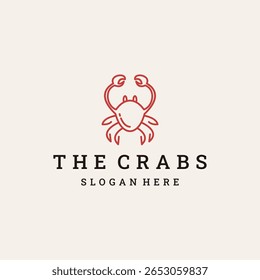 Diseño de Ilustración vectorial de Plantilla de logotipo de cangrejos