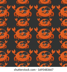 Crabs pattern, illustration, vector on white background