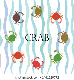 Crabs. Seafood. Vector illustration of a sea animal.