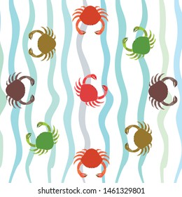 Crabs. Seafood. Vector illustration of a sea animal.