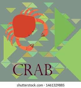 Crabs. Seafood. Vector illustration of a sea animal.