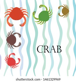 Crabs. Seafood. Vector illustration of a sea animal.