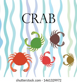 Crabs. Seafood. Vector illustration of a sea animal.
