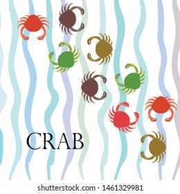 Crabs. Seafood. Vector illustration of a sea animal.