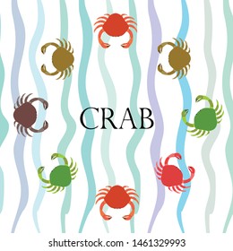 Crabs. Seafood. Vector illustration of a sea animal.